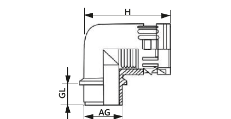 ELETTRO Polyamide Flexible Conduit 90° Elbow Glands (ETEG Series)